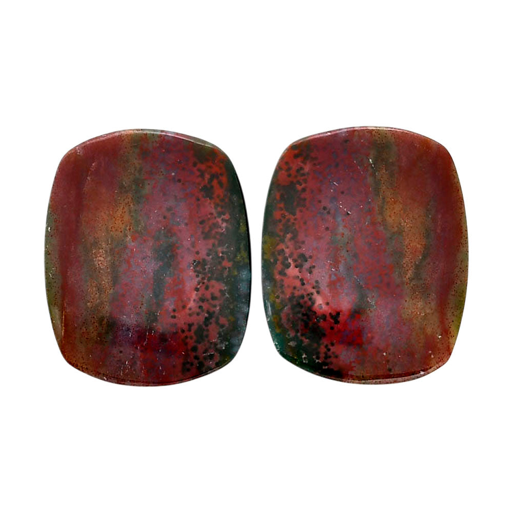 Blood Stone Pair 18.8x23.4x4 mm Cushion Shape Polished Gemstone LS32-04546