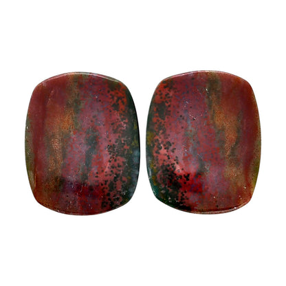 Blood Stone Pair 18.8x23.4x4 mm Cushion Shape Polished Gemstone LS32-04546
