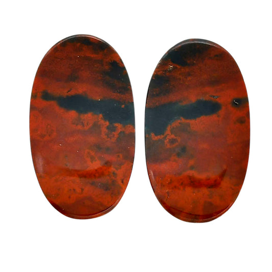 Blood Stone Pair 14.4x25.15x4 mm Oval Shape Polished Gemstone LS32-04548