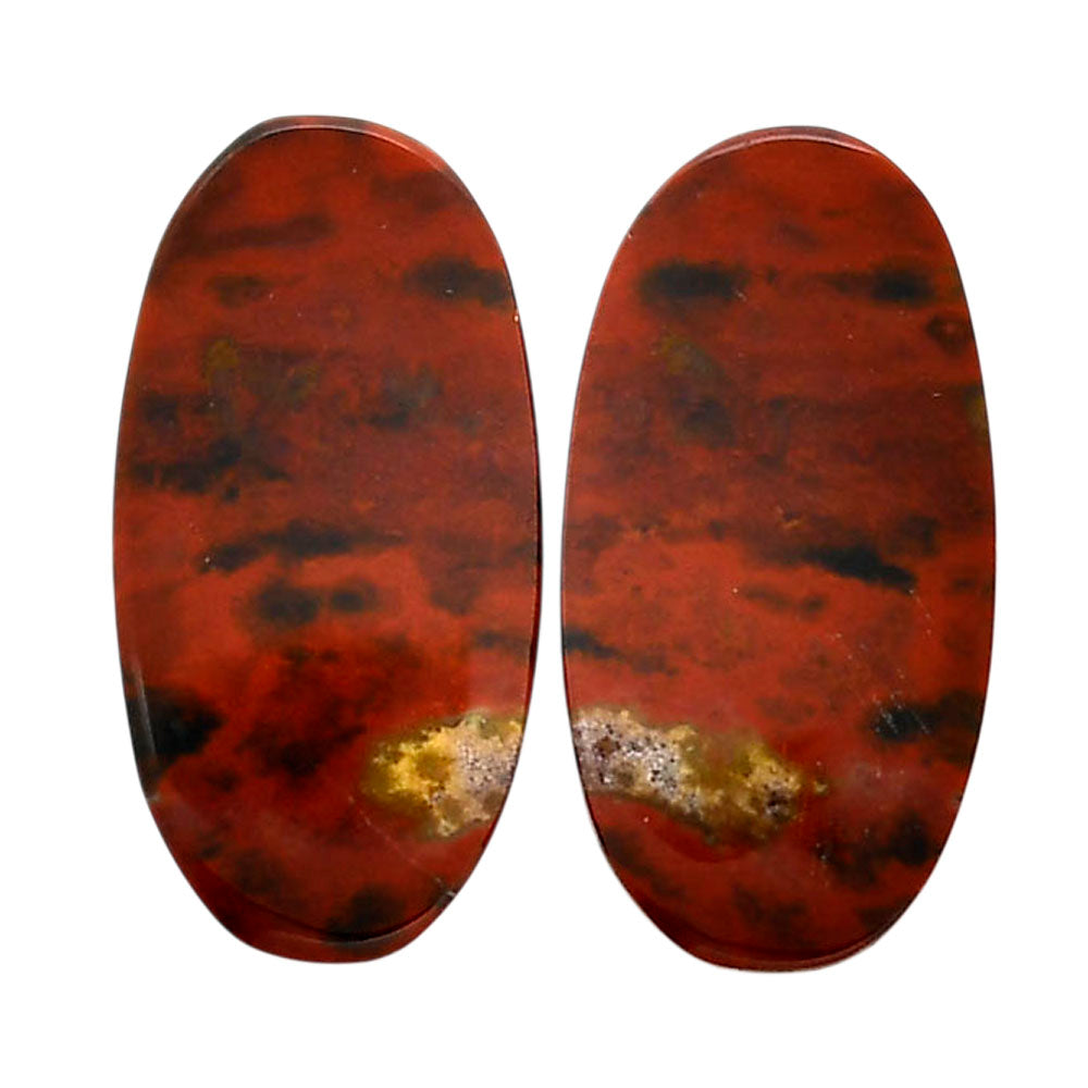 Blood Stone Pair 12.7x24.9x4.5 mm Oval Shape Polished Gemstone LS32-04549