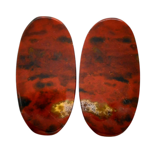 Blood Stone Pair 12.7x24.9x4.5 mm Oval Shape Polished Gemstone LS32-04549