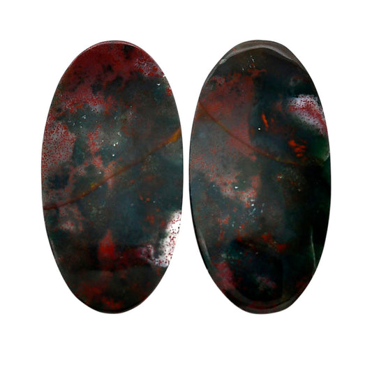 Blood Stone Pair 16.9x32.7x4 mm Oval Shape Polished Gemstone LS32-04551