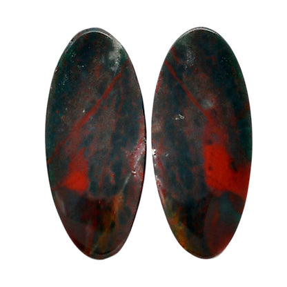 Blood Stone Pair 10.2x23.7x4 mm Oval Shape Polished Gemstone LS32-04552