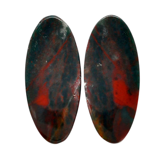 Blood Stone Pair 10.2x23.7x4 mm Oval Shape Polished Gemstone LS32-04552