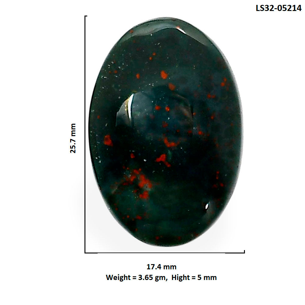 Blood Stone 17.4x25.7x5 mm Oval Shape Polished Gemstone LS32-05214
