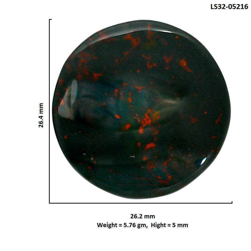 Blood Stone 26.2x26.4x5 mm Round Shape Polished Gemstone LS32-05216