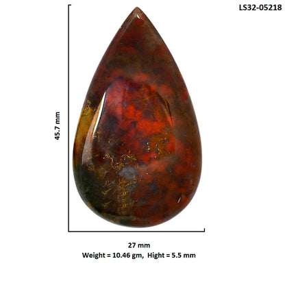 Blood Stone 27x45.7x5.5 mm Pear Shape Polished Gemstone LS32-05218