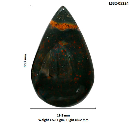 Blood Stone 19.2x30.7x6.2 mm Pear Shape Polished Gemstone LS32-05224