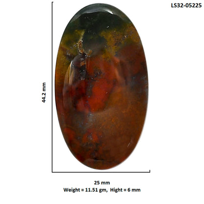 Blood Stone 25x44.2x6 mm Oval Shape Polished Gemstone LS32-05225