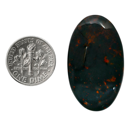 Blood Stone 20.35x34.4x6.5 mm Oval Shape Polished Gemstone LS32-05227