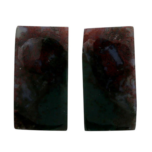 Blood Stone Pair 10.2x19.9x4 mm Baguette Shape Polished Gemstone LS32-06966