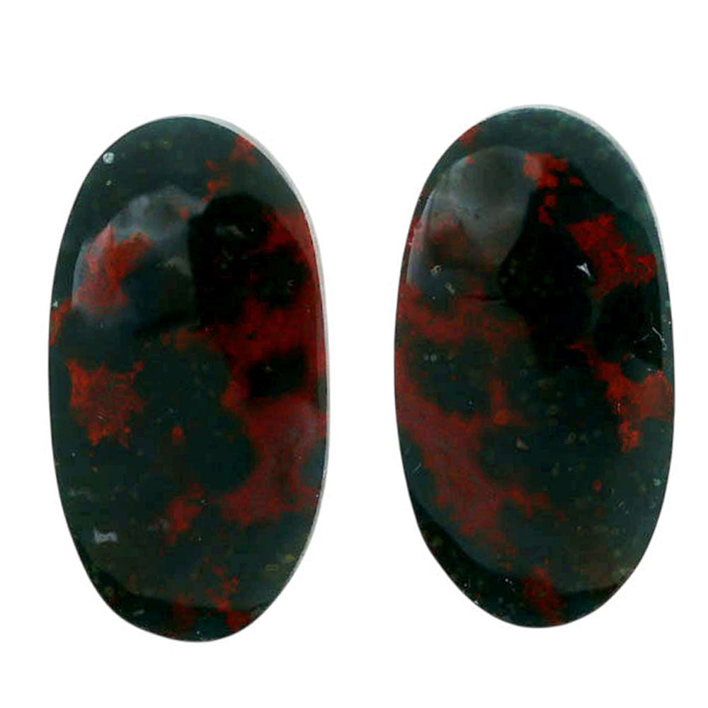 Blood Stone Pair 13.1x24.6x4 mm Oval Shape Polished Gemstone LS32-06968