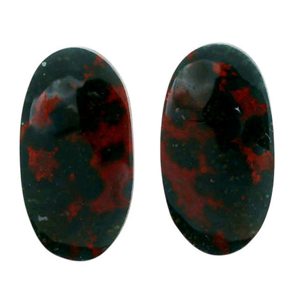 Blood Stone Pair 13.1x24.6x4 mm Oval Shape Polished Gemstone LS32-06968