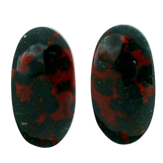 Blood Stone Pair 13.1x24.6x4 mm Oval Shape Polished Gemstone LS32-06968