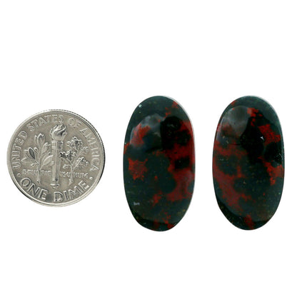Blood Stone Pair 13.1x24.6x4 mm Oval Shape Polished Gemstone LS32-06968