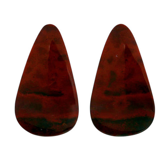 Blood Stone Pair 12.7x22.15x4.3 mm Pear Shape Polished Gemstone LS32-06971