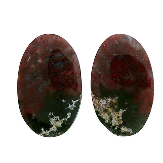 Blood Stone Pair 13.5x21.7x4 mm Oval Shape Polished Gemstone LS32-06972