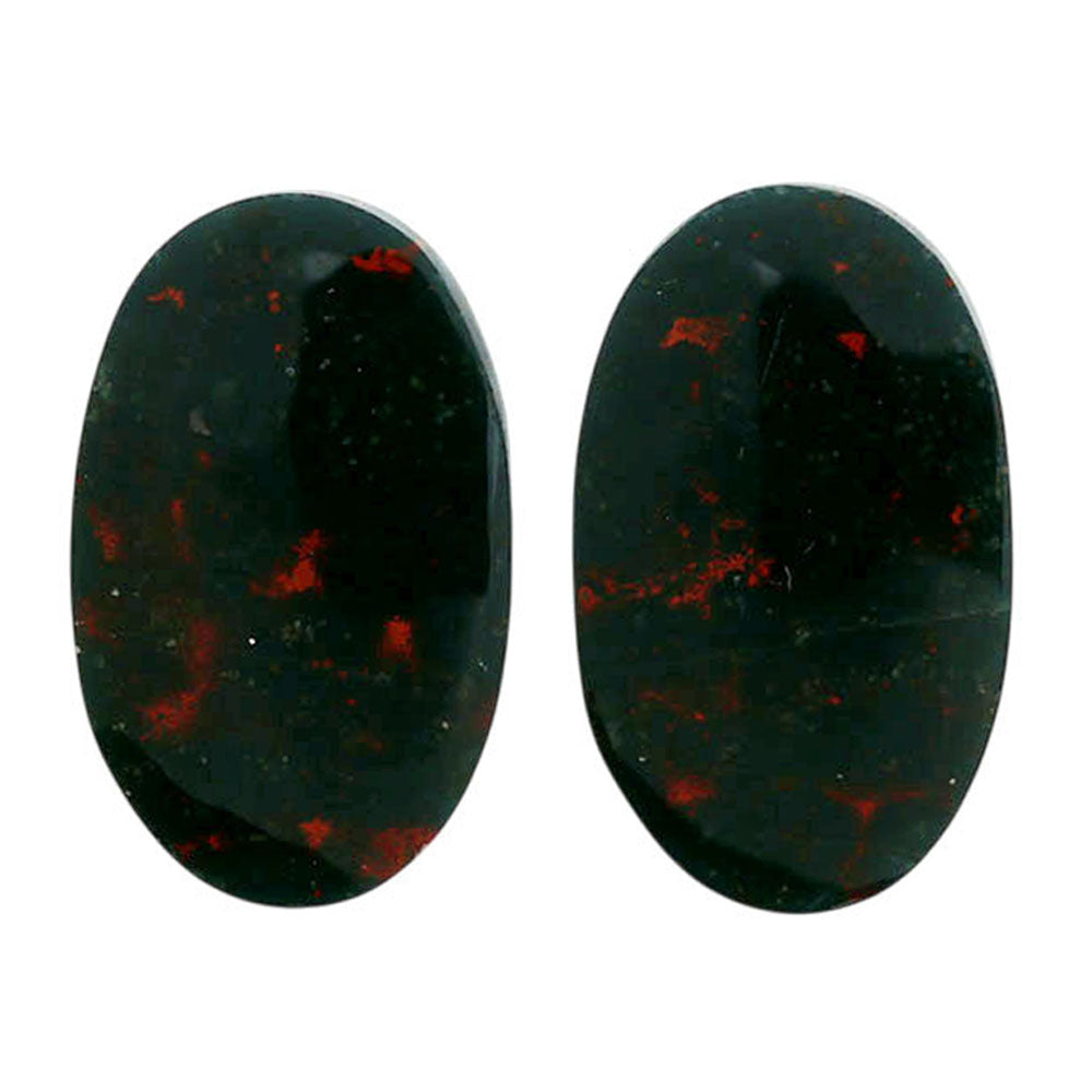 Blood Stone Pair 14.3x23.55x4.2 mm Oval Shape Polished Gemstone LS32-06975