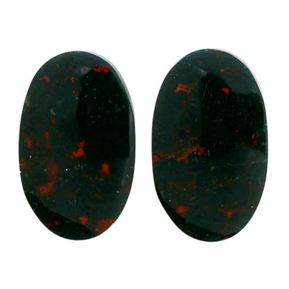 Blood Stone Pair 14.3x23.55x4.2 mm Oval Shape Polished Gemstone LS32-06975