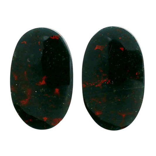 Blood Stone Pair 14.3x23.55x4.2 mm Oval Shape Polished Gemstone LS32-06975