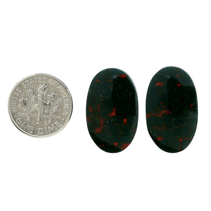 Blood Stone Pair 14.3x23.55x4.2 mm Oval Shape Polished Gemstone LS32-06975