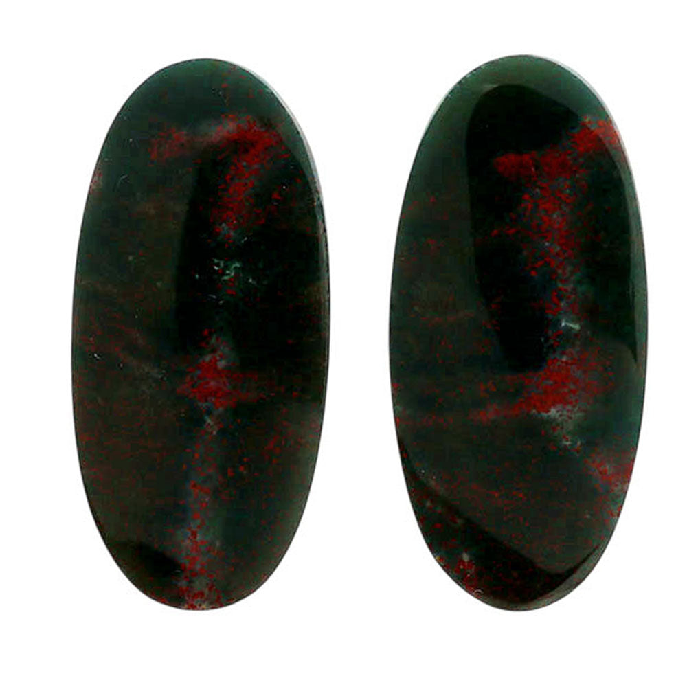 Blood Stone Pair 13.4x28.7x3.5 mm Oval Shape Polished Gemstone LS32-06976