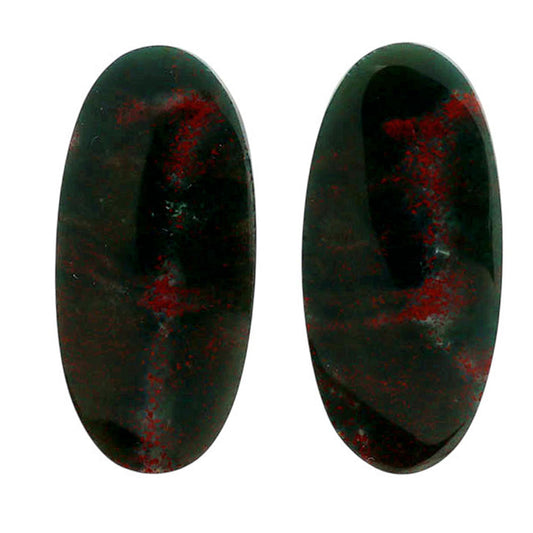 Blood Stone Pair 13.4x28.7x3.5 mm Oval Shape Polished Gemstone LS32-06976