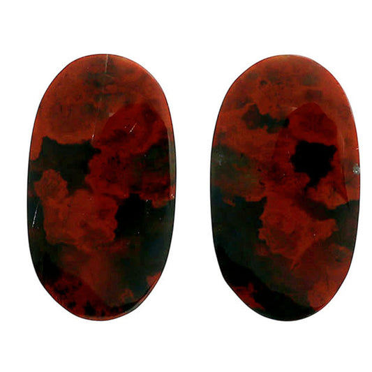 Blood Stone Pair 13.25x23.7x4.5 mm Oval Shape Polished Gemstone LS32-06978