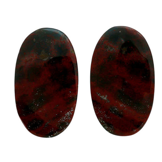 Blood Stone Pair 13.2x22.7x4.5 mm Oval Shape Polished Gemstone LS32-06979