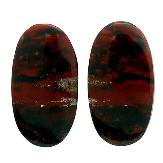 Blood Stone Pair 13.2x24.65x4.3 mm Oval Shape Polished Gemstone LS32-06980