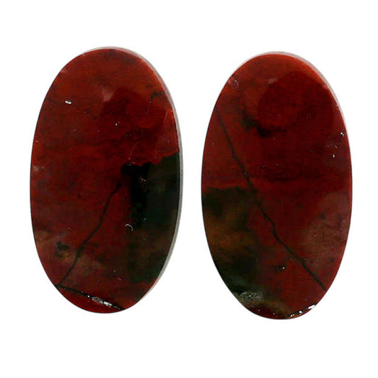 Blood Stone Pair 14.1x24.65x4 mm Oval Shape Polished Gemstone LS32-06981