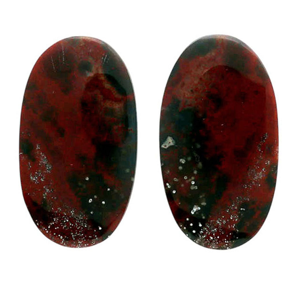 Blood Stone Pair 13.7x24.5x4 mm Oval Shape Polished Gemstone LS32-06982