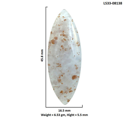 Robinson Ranch Plume Agate 16.5x45.8x5.5 mm Marquise Shape Polished Gemstone LS33-08138