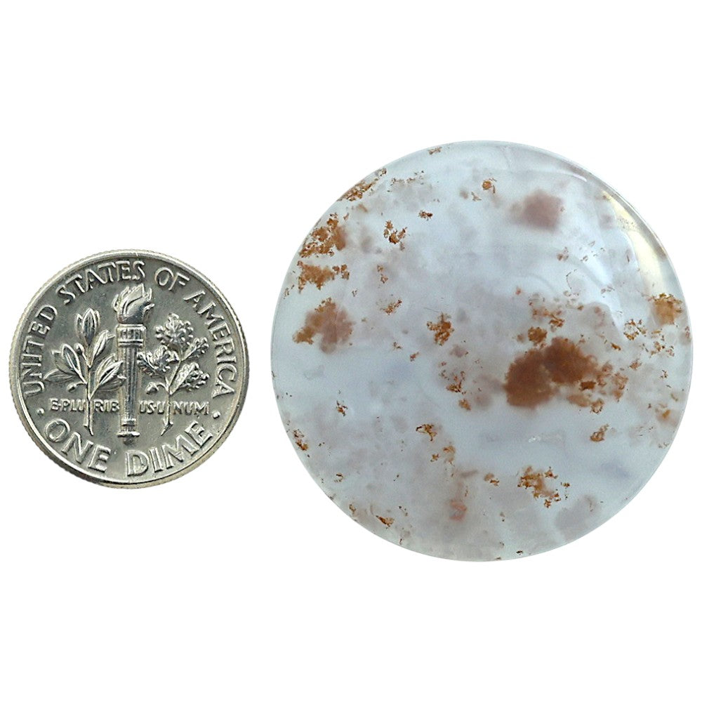 Robinson Ranch Plume Agate 31.3x31.3x6 mm Round Shape Polished Gemstone LS33-08139