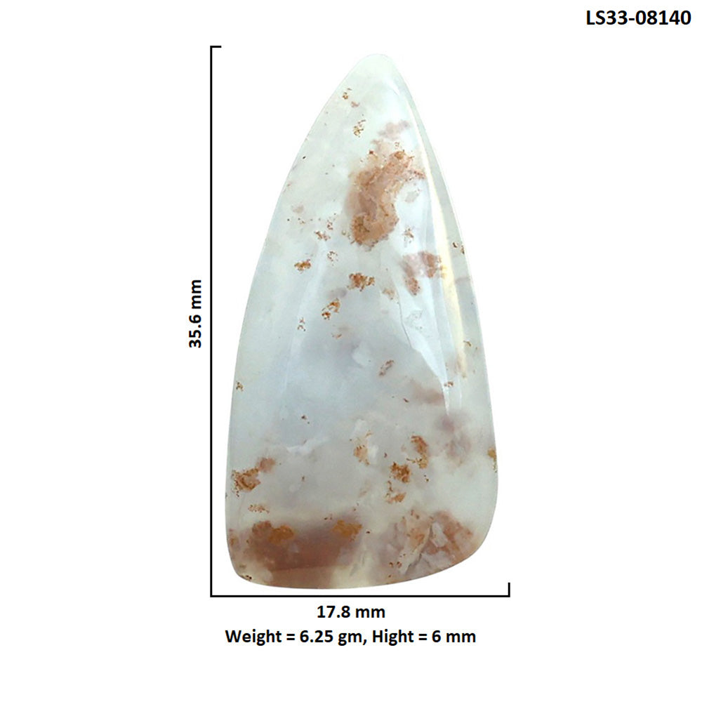 Robinson Ranch Plume Agate 17.8x35.6x6 mm Fancy Shape Polished Gemstone LS33-08140