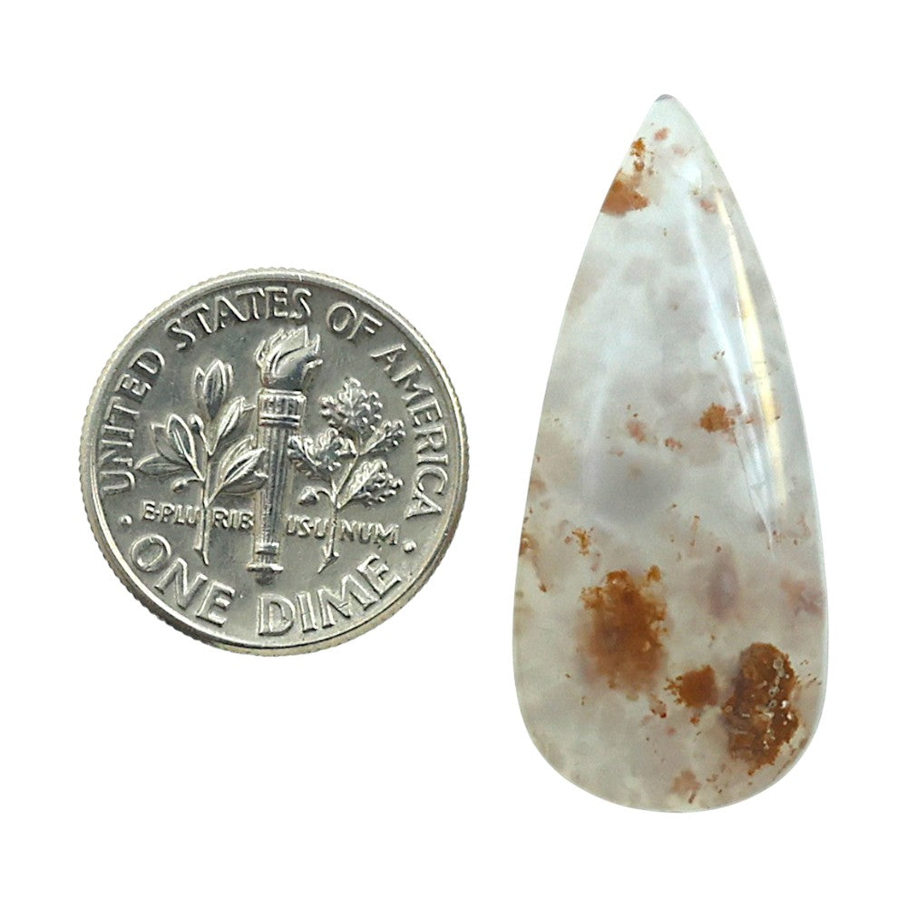 Robinson Ranch Plume Agate 14.5x33x5 mm Pear Shape Polished Gemstone LS33-08141