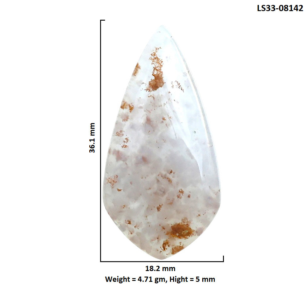 Robinson Ranch Plume Agate 18.2x36.1x5 mm Fancy Shape Polished Gemstone LS33-08142