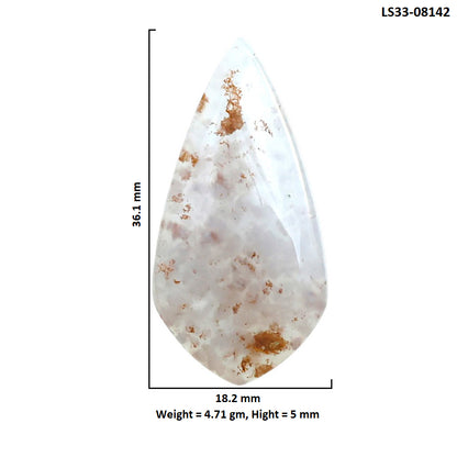Robinson Ranch Plume Agate 18.2x36.1x5 mm Fancy Shape Polished Gemstone LS33-08142