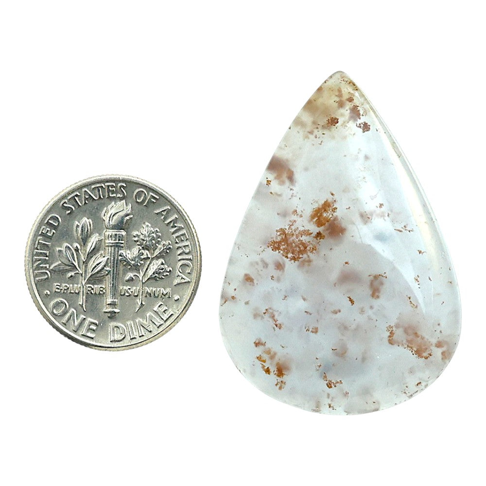 Robinson Ranch Plume Agate 24.5x34.7x5.5 mm Pear Shape Polished Gemstone LS33-08143
