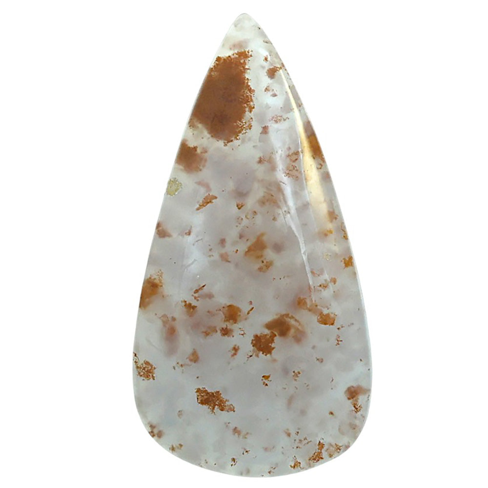Robinson Ranch Plume Agate 21.55x41.9x6 mm Pear Shape Polished Gemstone LS33-08146