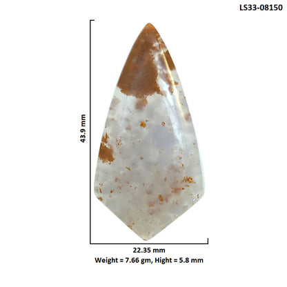 Robinson Ranch Plume Agate 22.35x43.9x5.8 mm Fancy Shape Polished Gemstone LS33-08150