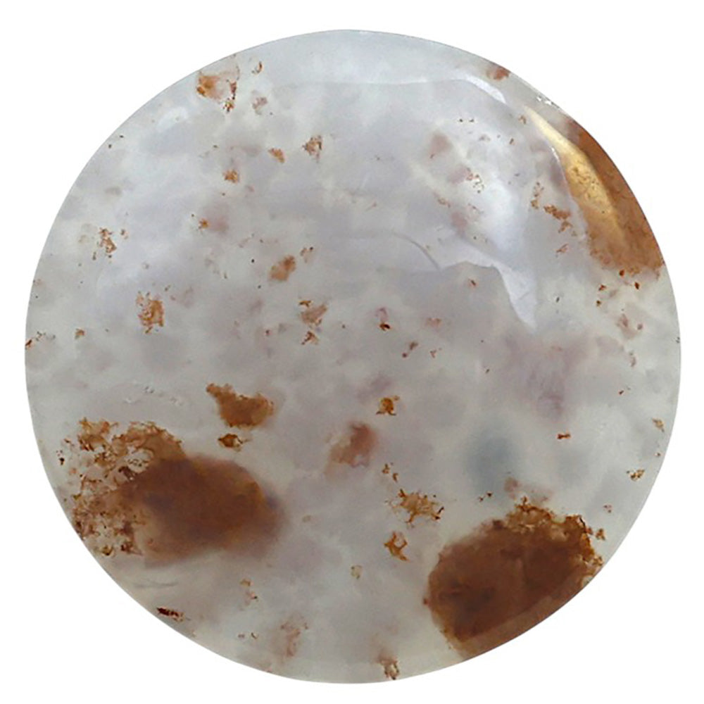Robinson Ranch Plume Agate 32.7x32.7x5.5 mm Round Shape Polished Gemstone LS33-08151