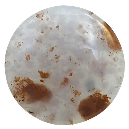 Robinson Ranch Plume Agate 32.7x32.7x5.5 mm Round Shape Polished Gemstone LS33-08151