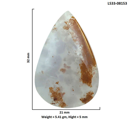 Robinson Ranch Plume Agate 21x32x5 mm Pear Shape Polished Gemstone LS33-08153