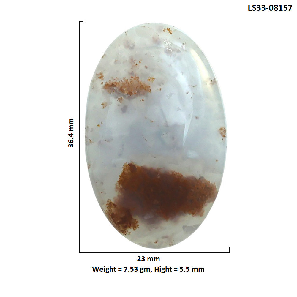 Robinson Ranch Plume Agate 23x36.4x5.5 mm Oval Shape Polished Gemstone LS33-08157