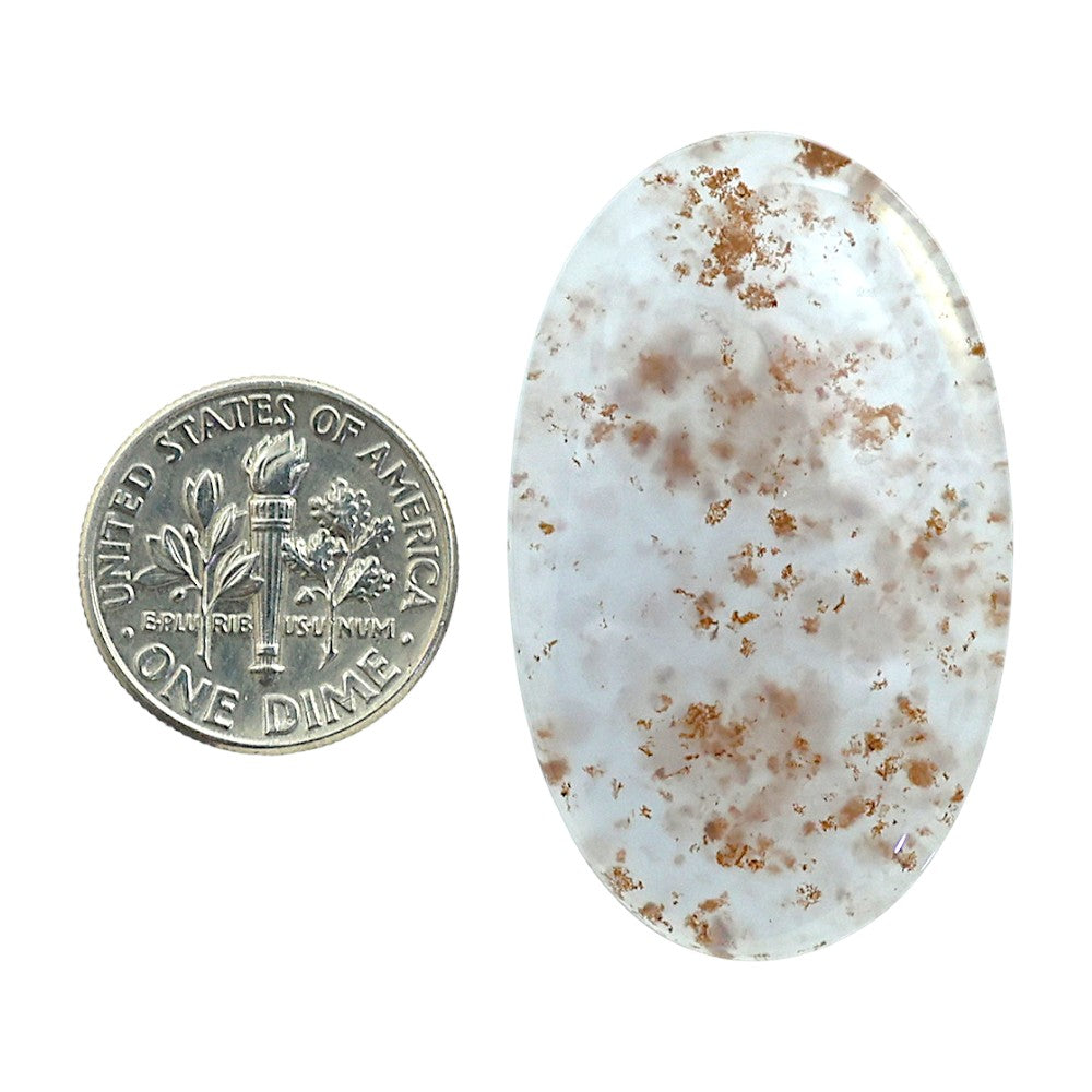 Robinson Ranch Plume Agate 23.85x39x5 mm Oval Shape Polished Gemstone LS33-08160