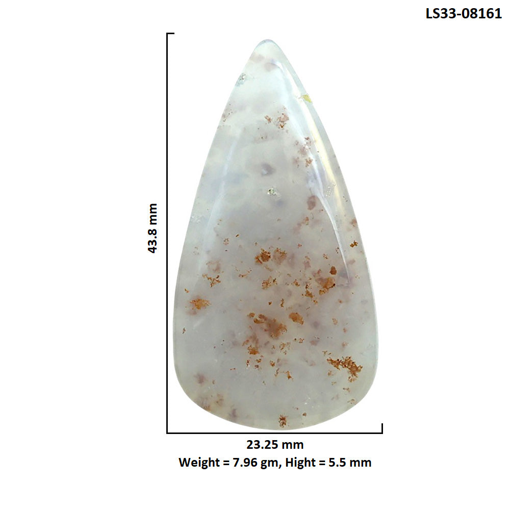 Robinson Ranch Plume Agate 23.25x43.8x5.5 mm Pear Shape Polished Gemstone LS33-08161