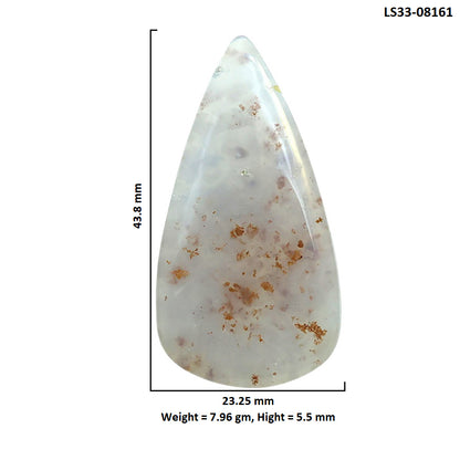 Robinson Ranch Plume Agate 23.25x43.8x5.5 mm Pear Shape Polished Gemstone LS33-08161