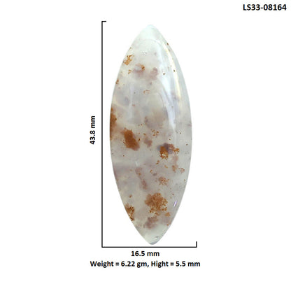 Robinson Ranch Plume Agate 16.5x43.8x5.5 mm Marquise Shape Polished Gemstone LS33-08164