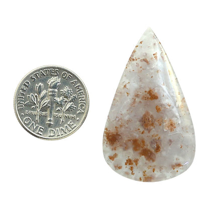 Robinson Ranch Plume Agate 22x36.6x5.5 mm Pear Shape Polished Gemstone LS33-08165